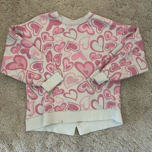 Zara pink and white heart sweater. Size 12/13 kids